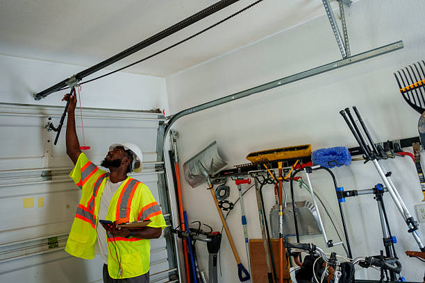 Professional Garage Door Panel Replacement technician working in Harrisburg, NC